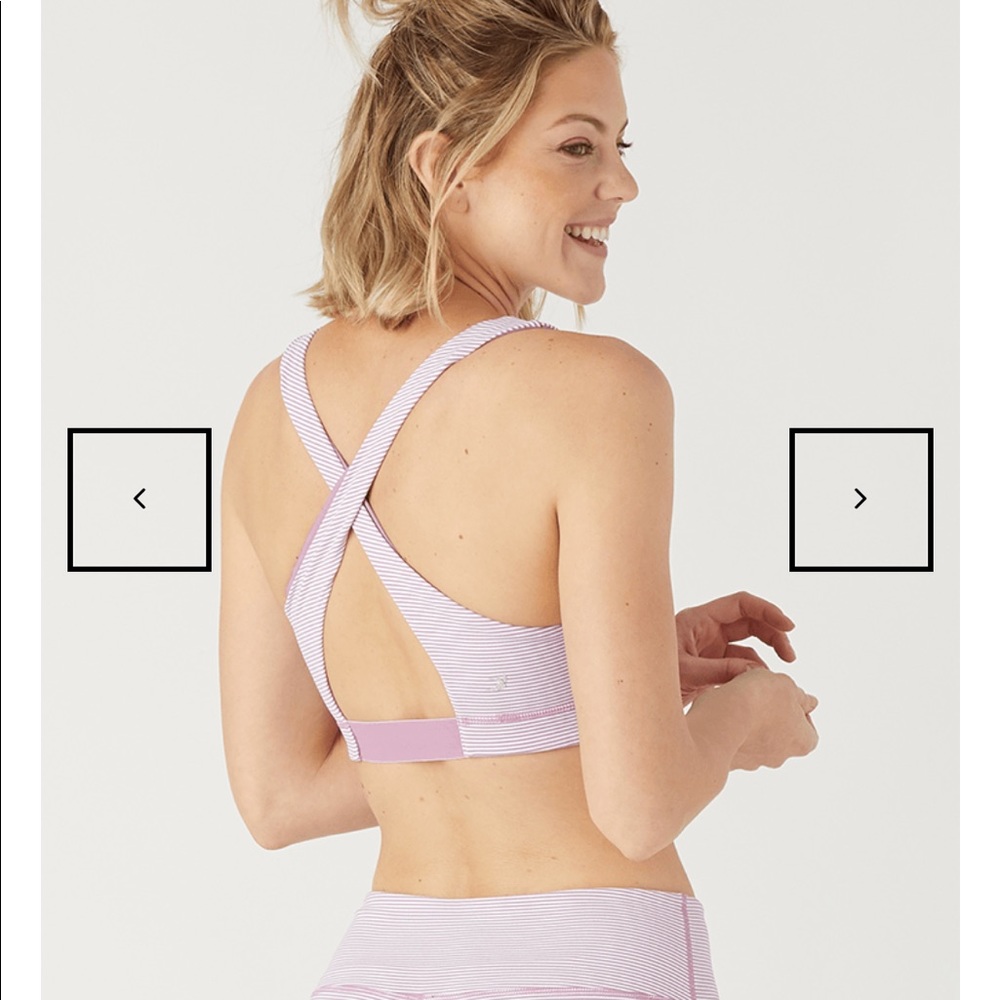 Glyder everlast sports bra pink stripe orchid haze